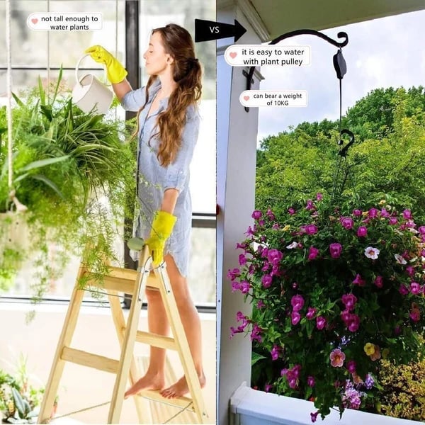Last Day 40% 0FF🌳Plant Pulley Set For Garden Baskets Pots, Birds Feeder