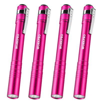 🛠️4-Pack LED Pen Light -Aluminum Pocket Pen Flashlight with Clip, Ultra Bright for Inspection, Emergency & Daily Use, 2AAA Batteries Included