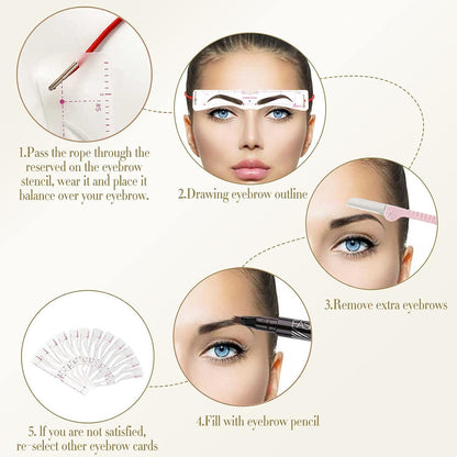 🔥✨Reusable Eyebrow Stencil Shaper Kit (14-pack)