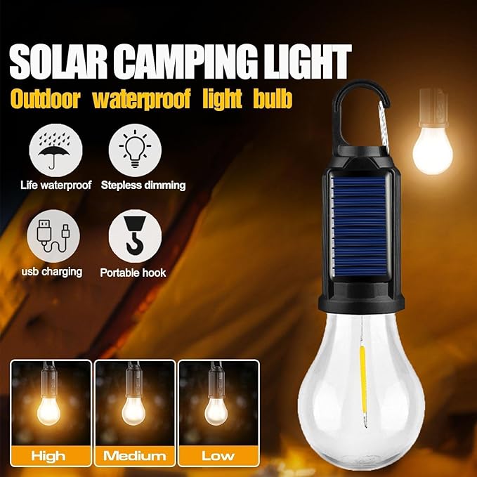 🔥Buy 1 Get 1 Free($12.49/EACH)🔥Solar Tent Lights USB Rechargeable Led Camping Lantern