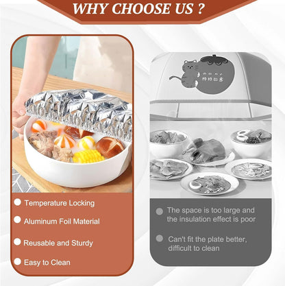🍲🔥 Keep Food Warm Longer – Aluminum Foil Food Covers | Buy 1 Get 1 Free (100PCS)