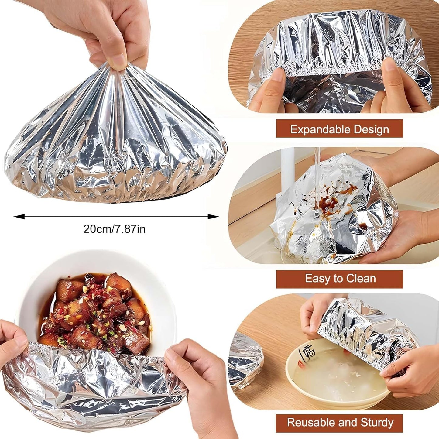 🍲🔥 Keep Food Warm Longer – Aluminum Foil Food Covers | Buy 1 Get 1 Free (100PCS)