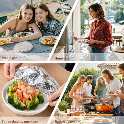 🍲🔥 Keep Food Warm Longer – Aluminum Foil Food Covers | Buy 1 Get 1 Free (100PCS)