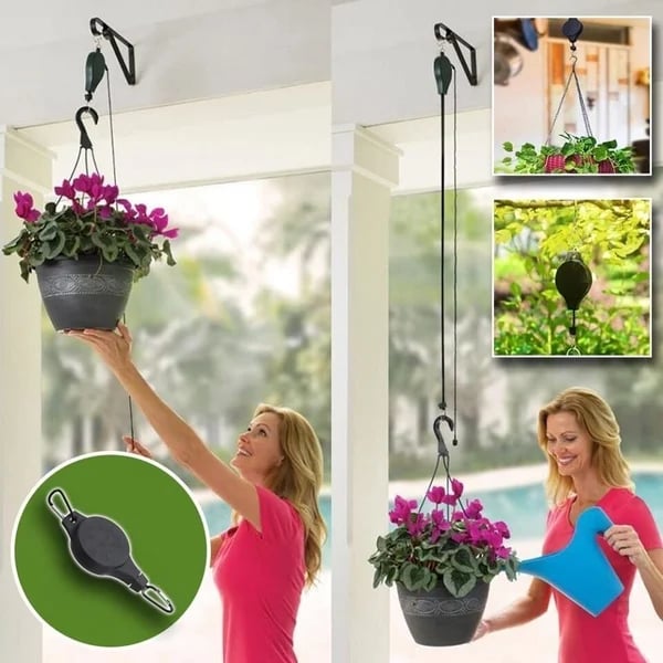 Last Day 40% 0FF🌳Plant Pulley Set For Garden Baskets Pots, Birds Feeder