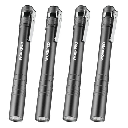 🛠️4-Pack LED Pen Light -Aluminum Pocket Pen Flashlight with Clip, Ultra Bright for Inspection, Emergency & Daily Use, 2AAA Batteries Included