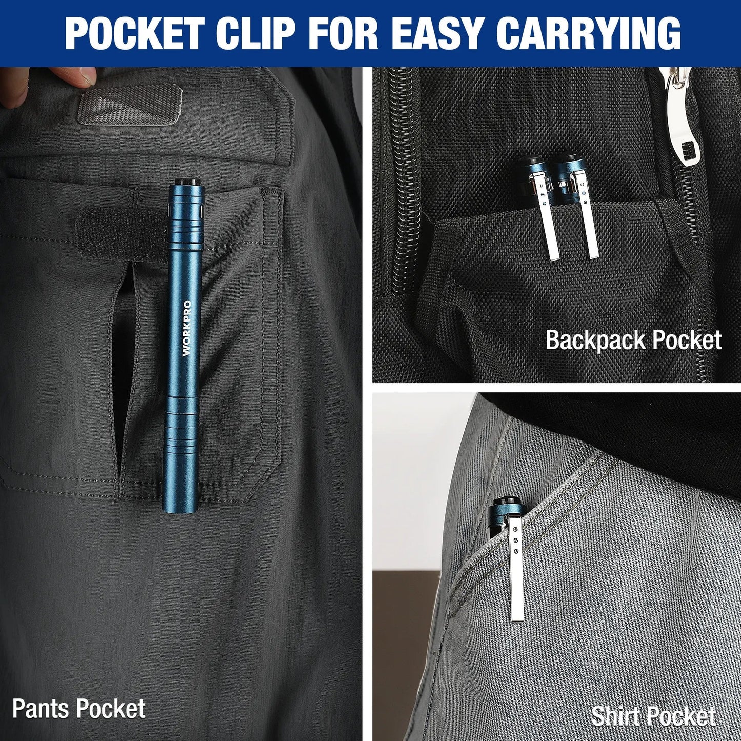 🛠️4-Pack LED Pen Light -Aluminum Pocket Pen Flashlight with Clip, Ultra Bright for Inspection, Emergency & Daily Use, 2AAA Batteries Included