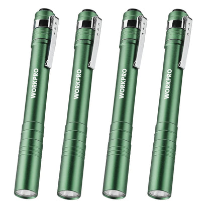 🛠️4-Pack LED Pen Light -Aluminum Pocket Pen Flashlight with Clip, Ultra Bright for Inspection, Emergency & Daily Use, 2AAA Batteries Included