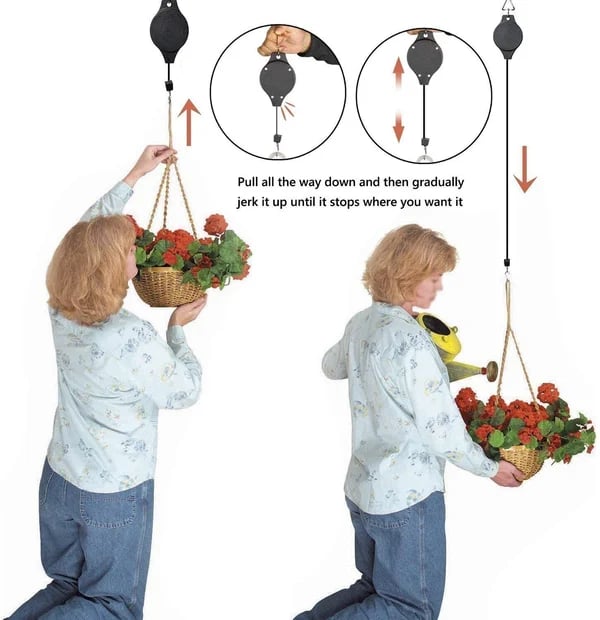 Last Day 40% 0FF🌳Plant Pulley Set For Garden Baskets Pots, Birds Feeder