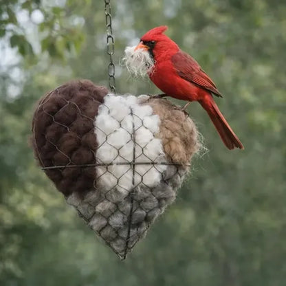 🔥LAST DAY 40% OFF - 🕊️🏡Handmade Natural Alpaca Fiber Bird Nesting Heart❤️Bird lovers gift