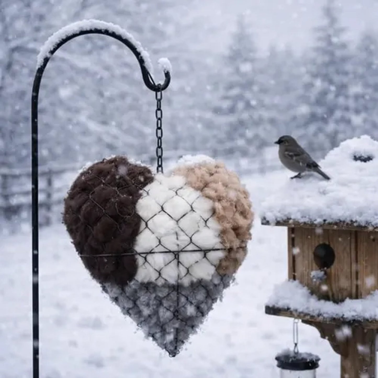 🔥LAST DAY 40% OFF - 🕊️🏡Handmade Natural Alpaca Fiber Bird Nesting Heart❤️Bird lovers gift