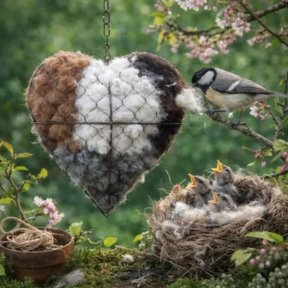🔥LAST DAY 40% OFF - 🕊️🏡Handmade Natural Alpaca Fiber Bird Nesting Heart❤️Bird lovers gift